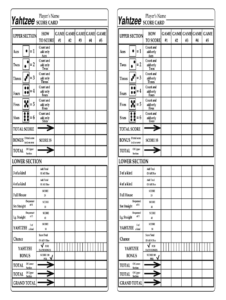 Yahtzee Score Card Fill Online Printable Fillable Blank PdfFiller