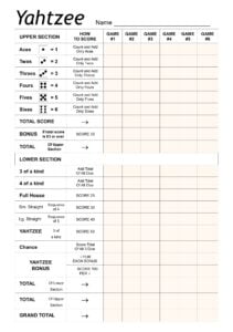 10 Best Large Printable Yahtzee Score Sheets Printablee