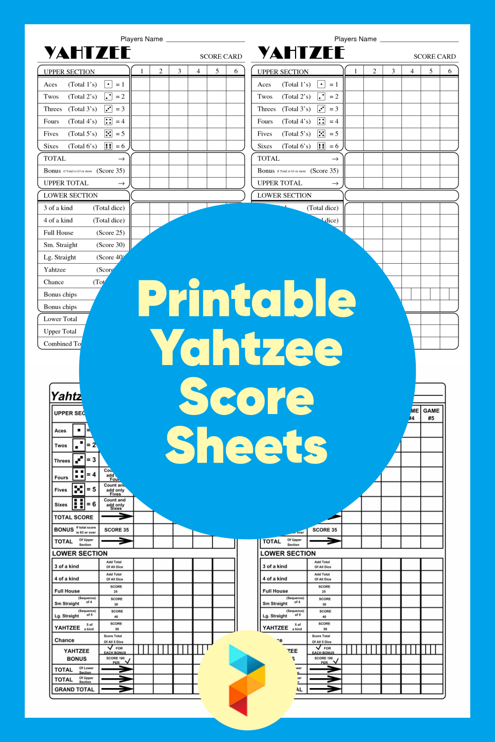 10 Best Printable Yahtzee Score Sheets Printablee Yahtzee Score Sheets