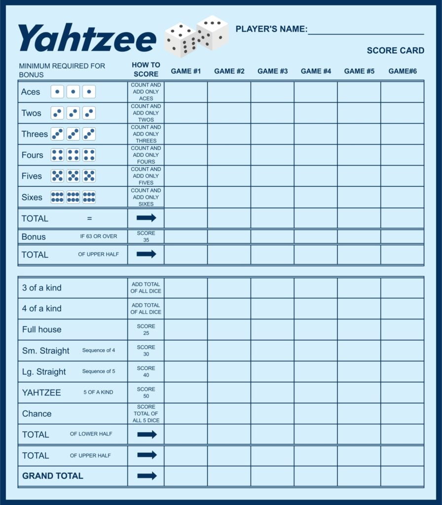 10 Best Printable Yahtzee Score Sheets Printablee