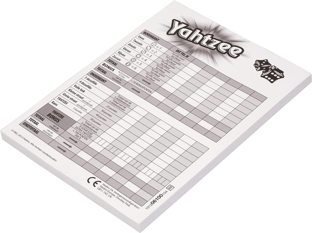 80 Yahtzee Spielblock Score Cards Amazon de Spielzeug