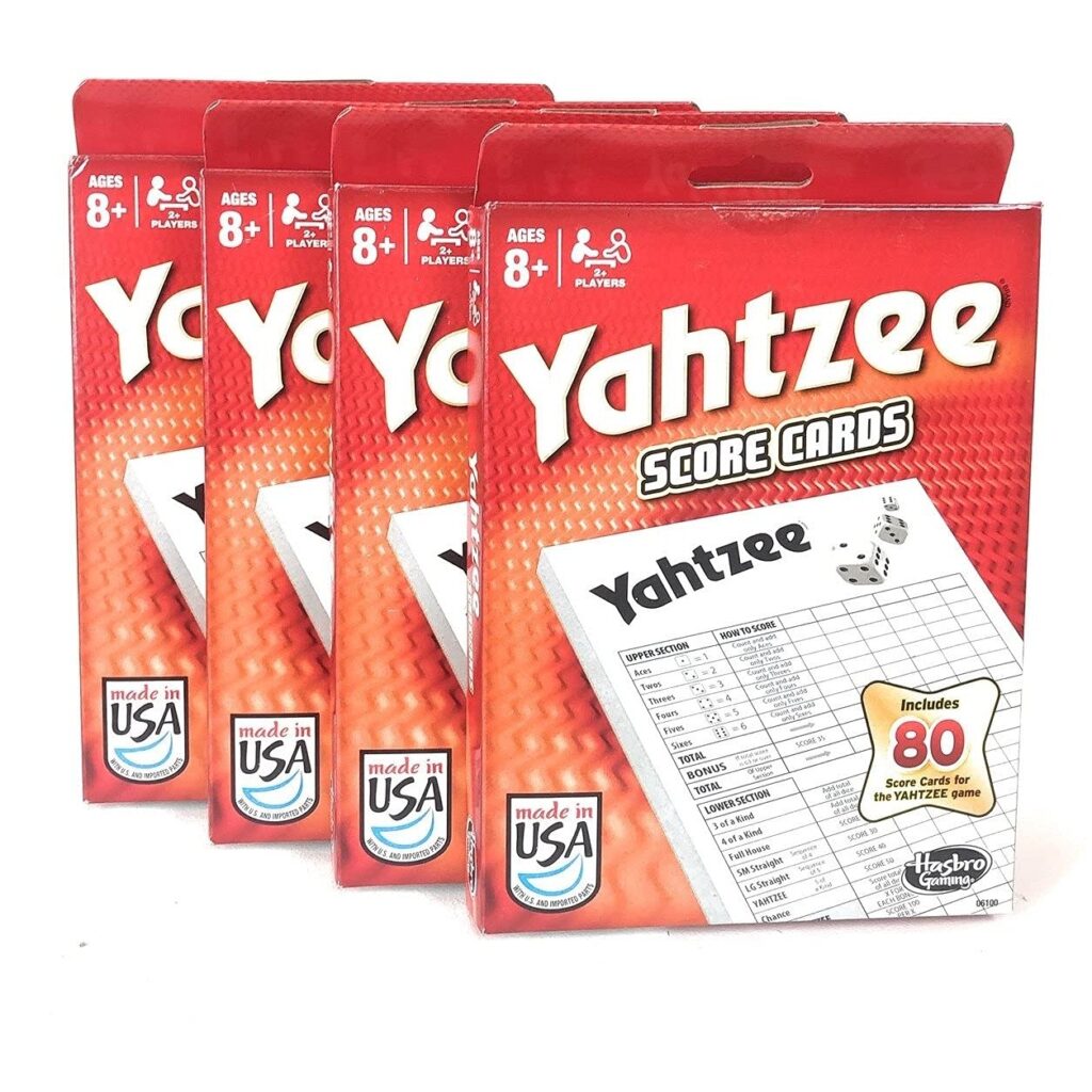 Amazon 80 Sheet Yahtzee Score Cards 4 Pack Toys Games