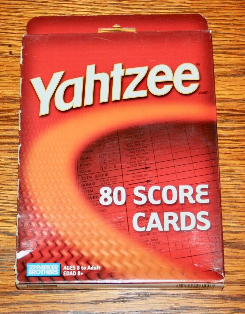 Parker Brothers Yahtzee Score Cards