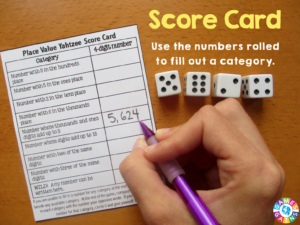 Place Value Yahtzee Game Games 4 Gains