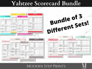 Yahtzee Score Card Bundle Set Yahtzee Score Pad Scoresheet Etsy