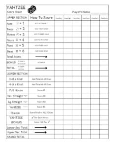 Yahtzee Score Card Print Ready File Yahtzee Scoresheet Etsy de