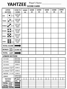 Yahtzee Score Card Yahtzee Scoresheet Yahtzee Score Pads Etsy de