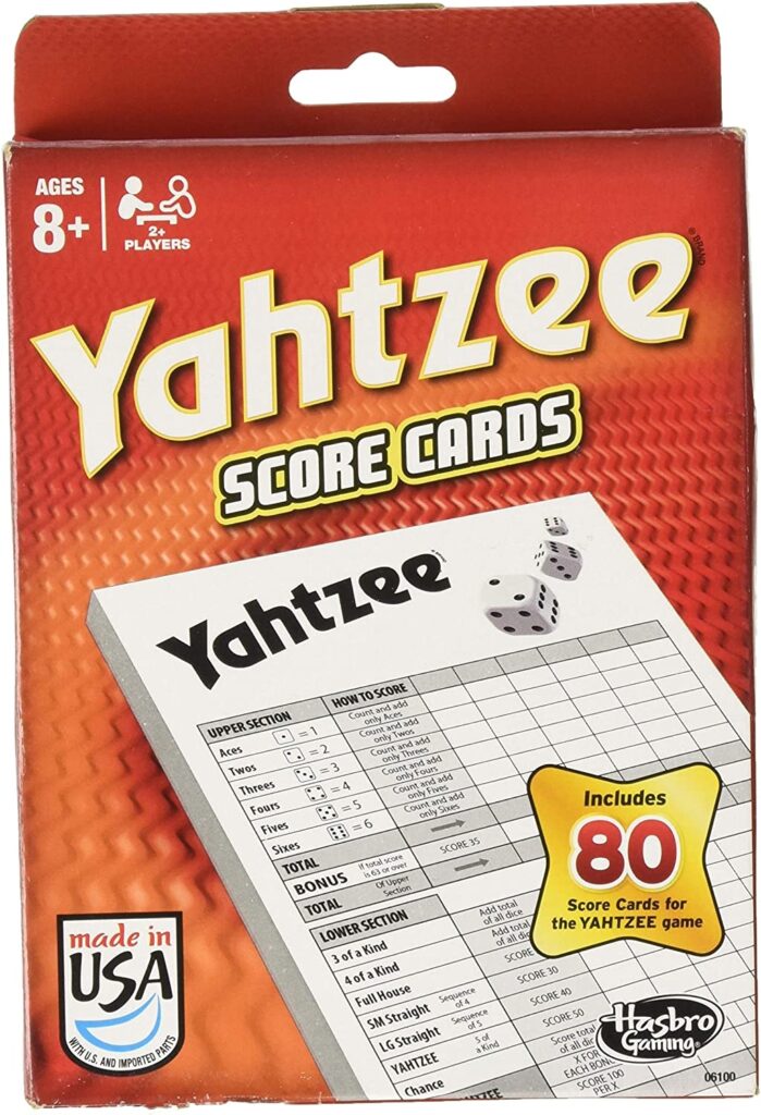 Yahtzee Score Cards englischsprachige Version Amazon de Spielzeug