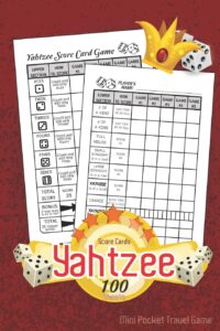 Yahtzee Score Cards Mini Pocket Travel Game 100 Sheets Dice Game Amazing Game Recorder Yardzee Score Keeper Book Score Record Sheets Size 6 X 9 And Adults Travel Game