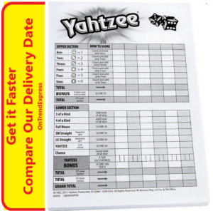 YAHTZEE Score Cards Pad 80 Game Sheets Cards Refill Milton Hasbro Gaming EBay