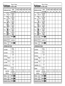 Yahtzee Score Sheets Fill Out Sign Online DocHub